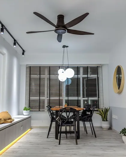 Our finished living and dining room